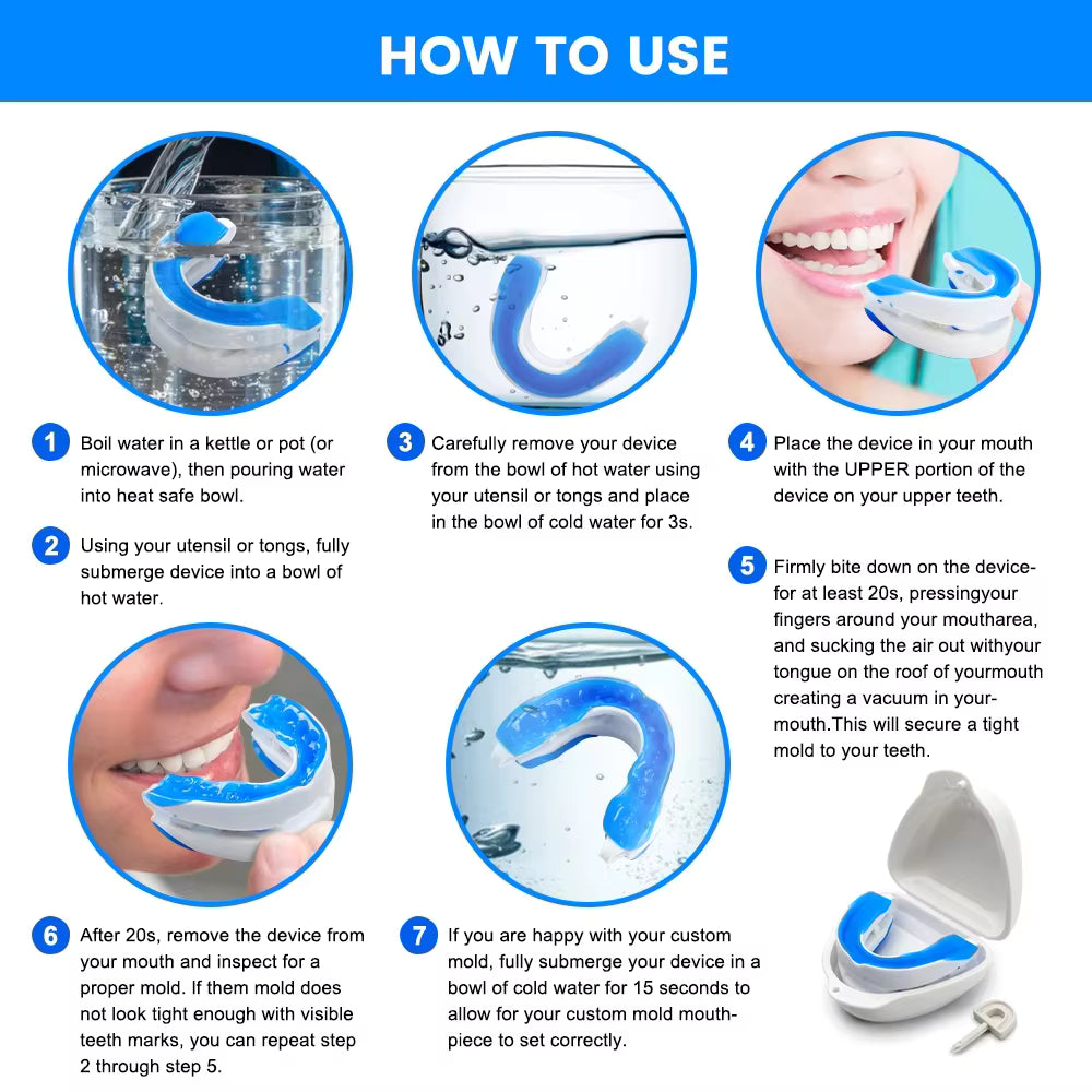Medical Silicone Anti-Snoring Mouthpiece & Bruxism Sleep Aid Guard